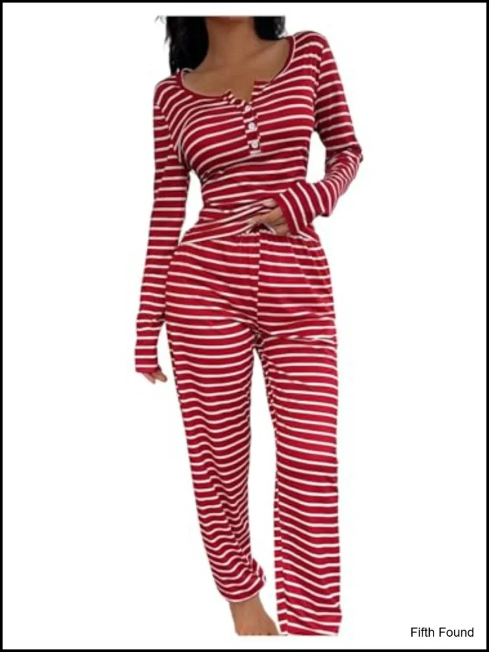 Striped Pajama Set Long Sleeve Tops and Pants Loungewear Sleepwear
